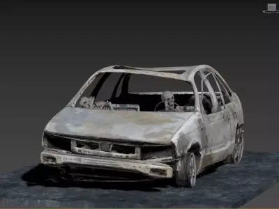Burnt Down Car N1 Terminator 2 Judgment Day 3D print model