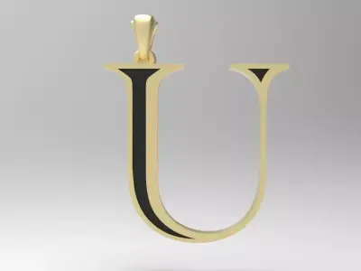 Alphabet Latin U 3D print model