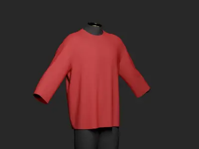 Casual 3D T Shirt Bundle 5 MD Models OBJ FBX Quad Low-poly 3D model