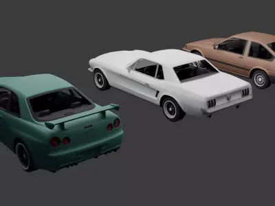 Car Pack Vehicle Collection Optimized GameReady Low-poly 3D model