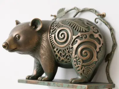 bear sculpture 3D print model purchase