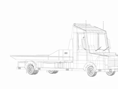Tow Truck Low-poly 3D model