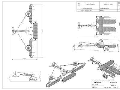 WG 0001 - Complete range of 18 semi-mounted multipurpose roller 3D model