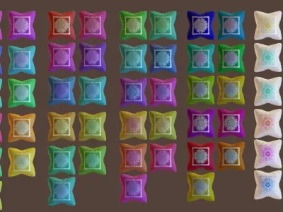 PILLOW SET Low-poly 3D model