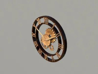 Steampunk Clock Free low-poly 3D model