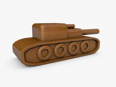 Wooden Toy Tank 3D model