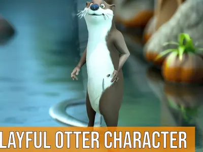 Playful Otter Character model pack Low-poly 3D model