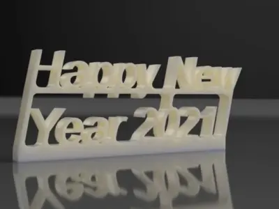 Happy new year 2021 Free 3D print model