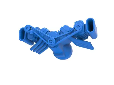 Engine V8 with double supercharger Version 5 Scale 1 to 25 3D print model