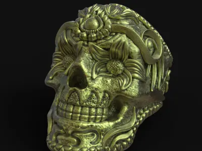  skull ring jewelry Ornamental  vol1 3D print model