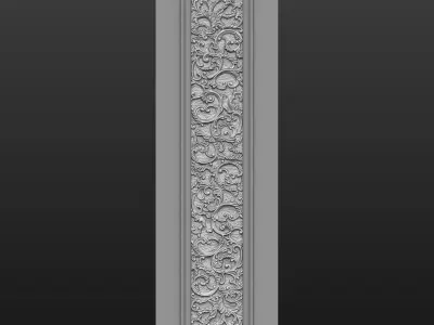 Carved Decorative Panel for CNC  Furniture Facade Ornament 3D print model