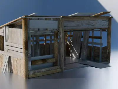 Low Poly Barn - Shed - Game-Ready Free low-poly 3D model