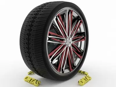 ORTAS CAR WHEEL RIM 105-106 GAME READY WHEEL 3D Model Pack