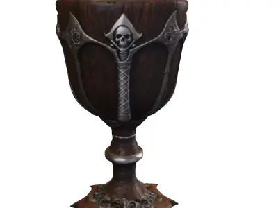 Skull Goblet Medieval  Low-poly 3D model