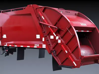 Garbage truck body Low-poly 3D model