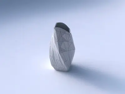 Vase twisted arc quadratic with random triangle plates 3D print model