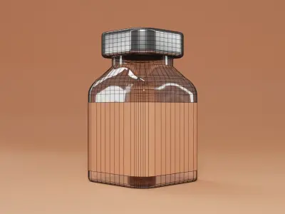 Photorealistic model of glass bottle 3D model