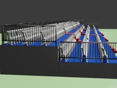 Platform Chair Arrangement Free low-poly 3D model