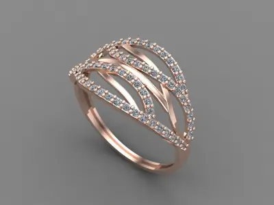 Women Ring Diamond Stone STL 3DM Lightweight Printable 3D print model
