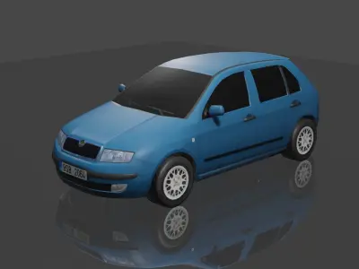 SKODA FABIA mk1 low poly car Low-poly 3D model