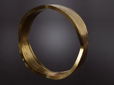 Realistic Low-Poly Golden Rings 3D Pack 5 Pieces Free low-poly 3D model