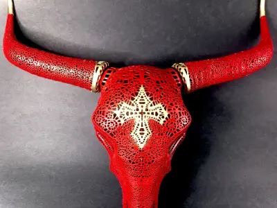 Filigree Bull Skull 3D print model