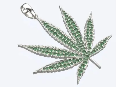 marijuana pendant 3D print model