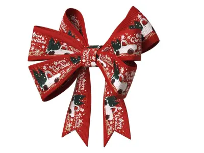 Christmas Bow Ribbon 64 Low-poly 3D model