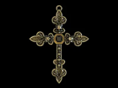 Skull Cross Pendant 3D print model
