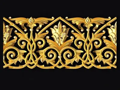 Central decor ornament for furniture 3D model 715