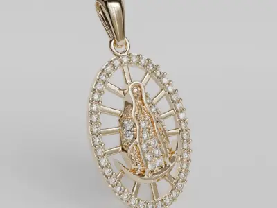 Guadalupe pendant 3D print model