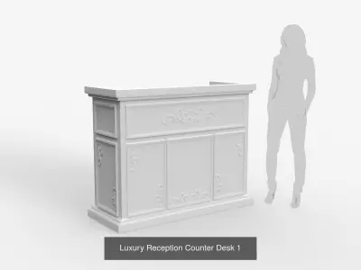 Luxury Reception Counter Desks 3D Model Pack