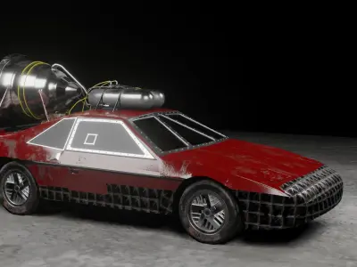 Pontiac Fiero rocket fast furious low poly Low-poly 3D model