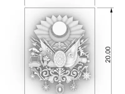 OSMAN  coat  of  arms   3D print model