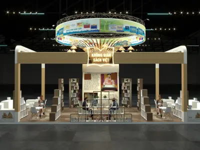 book exhibition booth -  book stall sketchup 3D model