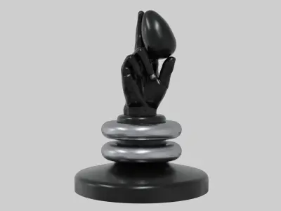 Abstract sculpture Low-poly 3D model