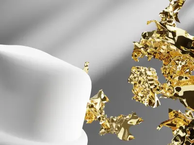 Golden Peel-Off Animation 3D model