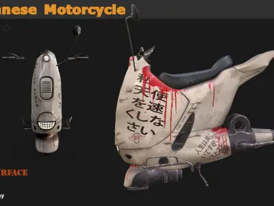 two Japanese modern Motorcycle 3D model