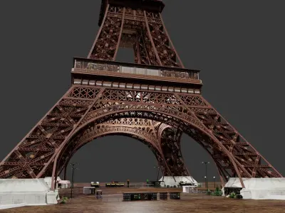 Eiffel Tower Low-poly 3D model