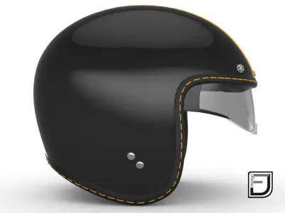 Black R Helmet H08 3D model