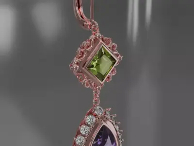 Rose Gold Aurelis earrings 3D model jewelry 3D model