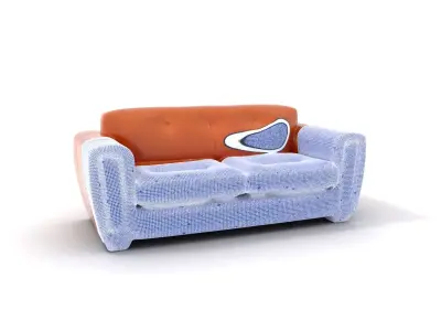 Vintage Leather Sofa model pack Low-poly 3D model