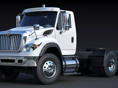 Truck INTERNATIONAL WORKSTAR 7600 Day Cab Low-poly 3D model