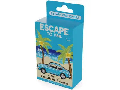 Car air freshener - tropical paradise Low-poly 3D model