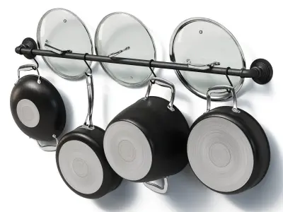 Hanging Rack Pans Set 3D model