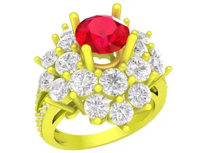 A6531 Luxury Diamond Women Fashion Ring 3D print model