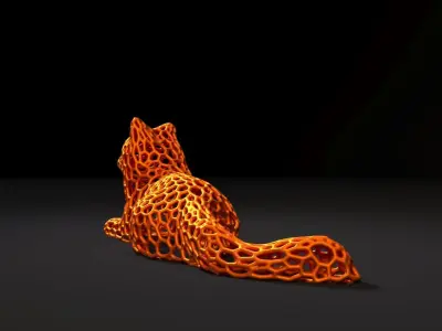 Cat Voronoi 3D print model