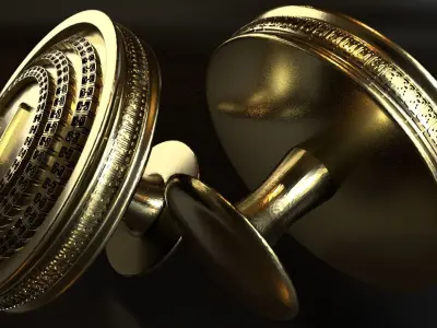 Luxury Cufflink with alphabet J 3D print model