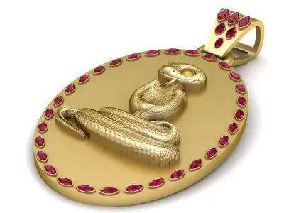 Cobra Pendant 3D Printable Model 3D print model