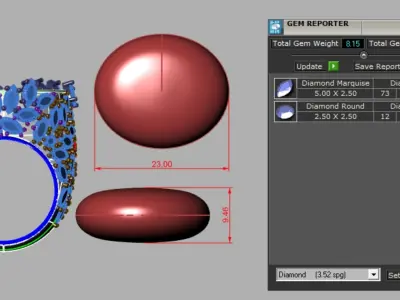 Ring with marques 3D print model